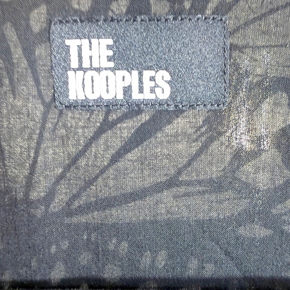 The Kooples Dress Size 8 Black White Floral‎ Butterfly Print Long Sleeve Mini - Picture 3 of 15